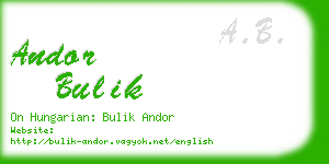 andor bulik business card